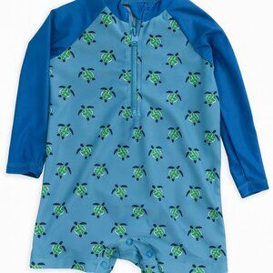 Turtle Print Baby Long Sleeve One Piece Swim Suit - Adventure Wear 360-18M-KC018